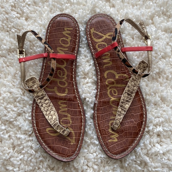 Sam Edelman Shoes - Sam Edelman Gigi sandals in animal print/coral Womens 9.5